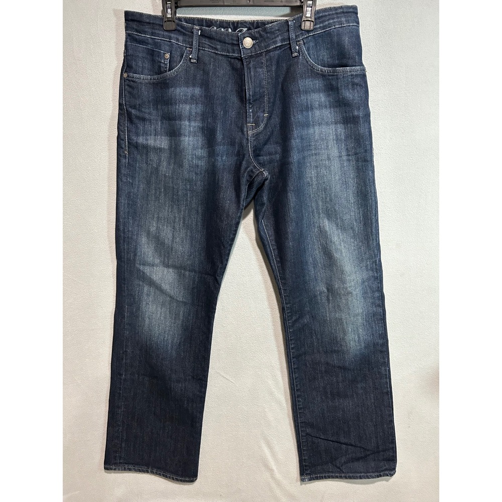 Mavi Jeans Men 36 Dark Blue Matt Mid Rise Straight Leg Denim Pants